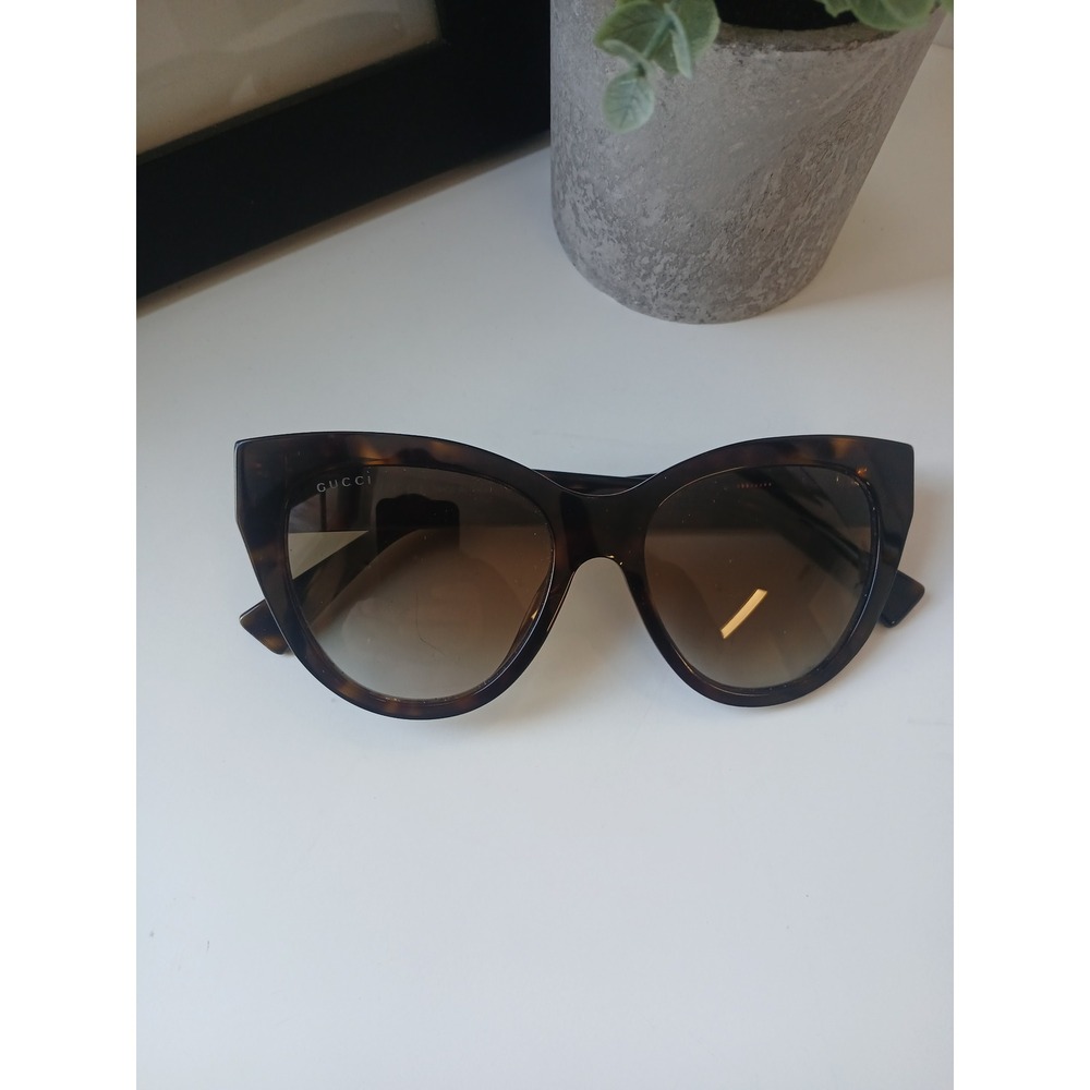 Gucci GG0460S Cat Eye Sunglasses Tortoise Shell Web Stripe Made in Italy 53mm - Picture 8 of 8